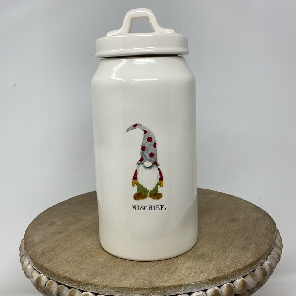 NWOT Rae Dunn Mischief Gnome Canister